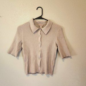 H & M Casual Button Up top with collar, small